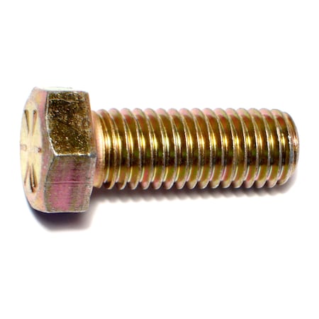 Midwest Fastener Grade 8, 9/16"-12 Hex Head Cap Screw, Zinc Yellow Steel, 1-1/2 in L, 10 PK 00737
